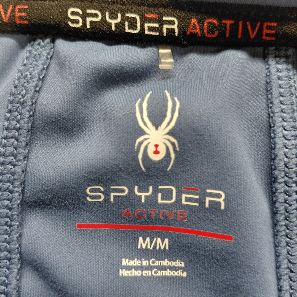Spyder Active Women M Blue Long Sleeve Base Layer Top Crewneck Solid Nylon Soft - Picture 8 of 11